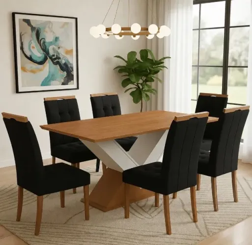 Conjunto de Jantar Modena 6 Lugares