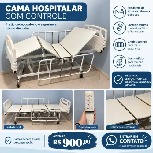 Cama hospitalar com controle