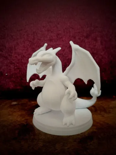 Estatueta Monocromática Charizard Pokemon | Impressão 3D 