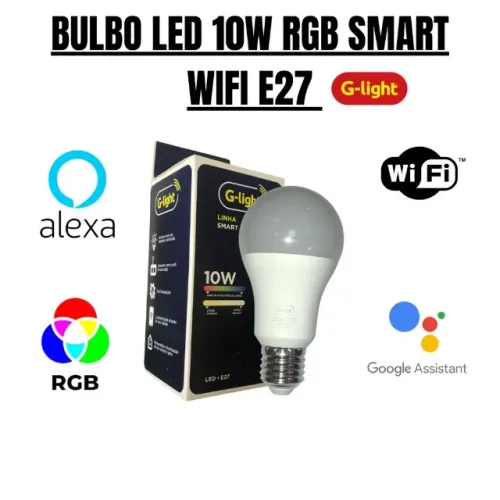 LAMPADA SMART WIFI INTELIGENTE 10W RGB ALEXA GLIGHT (Planalto Iluminação)