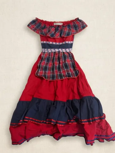 Vestido longo camponesa festa junina fantasia feminina