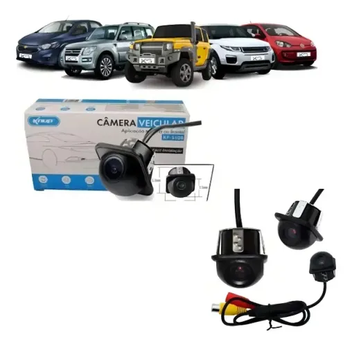Câmera de Ré Automotiva Tartaruga Knup Ângulo 150° Preta À Prova D'Água