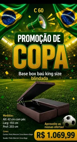 BASE BAÚ KING BIPARTIDA BLINDADA