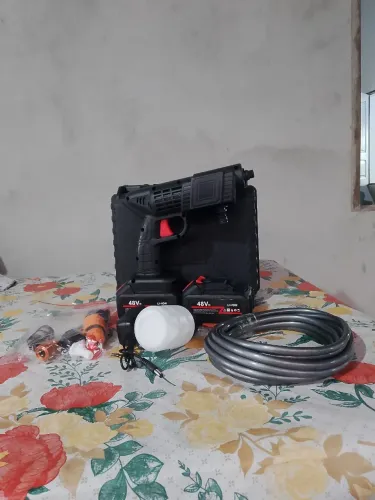 Lavadora de Alta Pressão Portátil a Bateria (48V) - KIT COMPLETO NOVO!