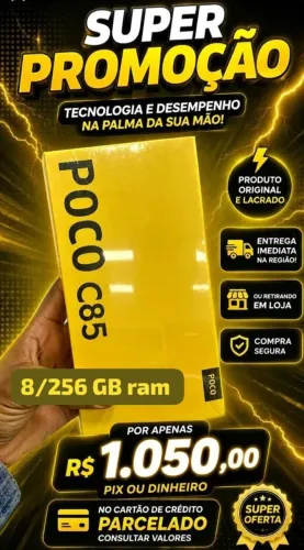 Celular Xiaomi POCO C85 8GB de RAM / 256GB / Tela 6.9" / Dual Sim LTE<br>
