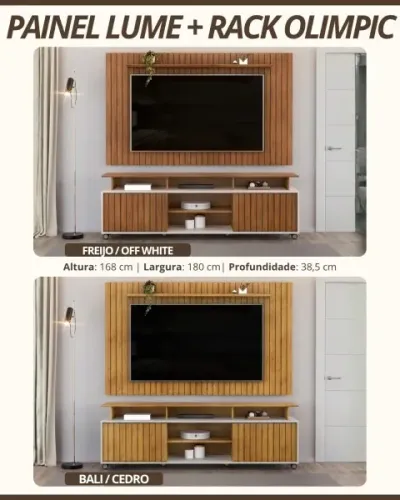 PAINEL LUME + RACK PARA TV ATE 65