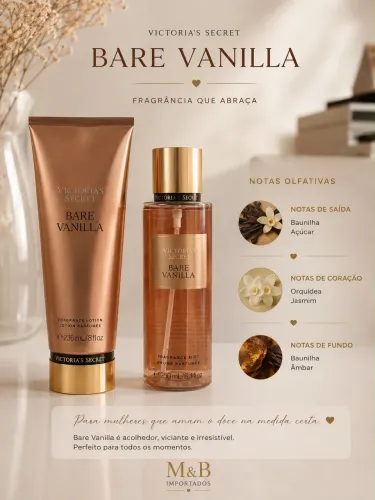 Kit Victoria's Secret Bare Vanilla (Splash + Loção)