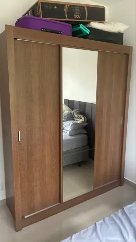 Guarda Roupa Casal Mônaco Madesa 3 Portas Correr Espelho R Cor Rustic 1093D81E