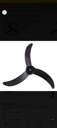 Hélice 3 Pás De Plástico Para Ventilador Ventisol 50cm Cor Preto