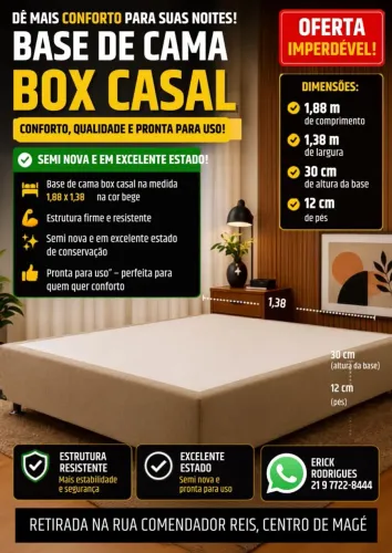 Base o Box Casal Resistente e Confortável