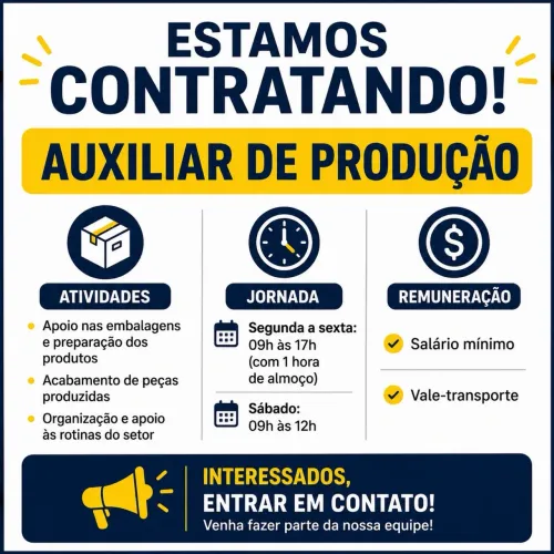 Vaga para Auxiliar operacional