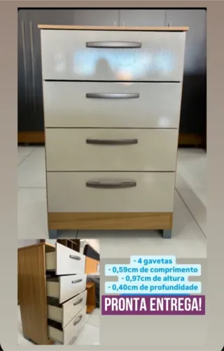 Mega oferta do Dia!! Cômoda 4 gavetas com pés !!