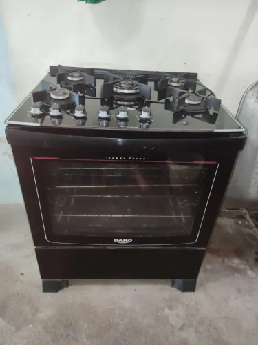 Fogão 5 Bocas Dako Preto Mesa de Vidro (USADO)