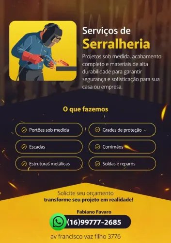 Serviços de soldagem e serralheria