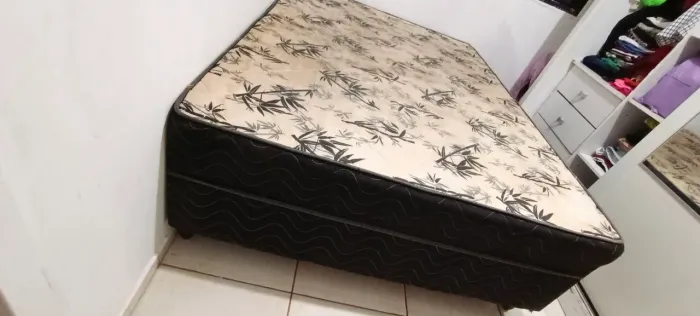 Cama box casal colchão acoplado entrego