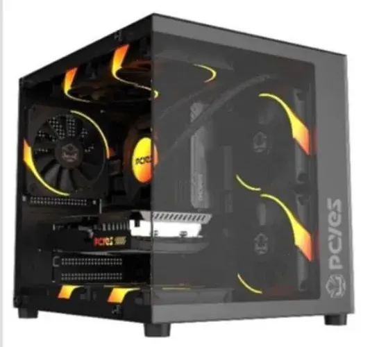 Gabinete gamer aquário preto