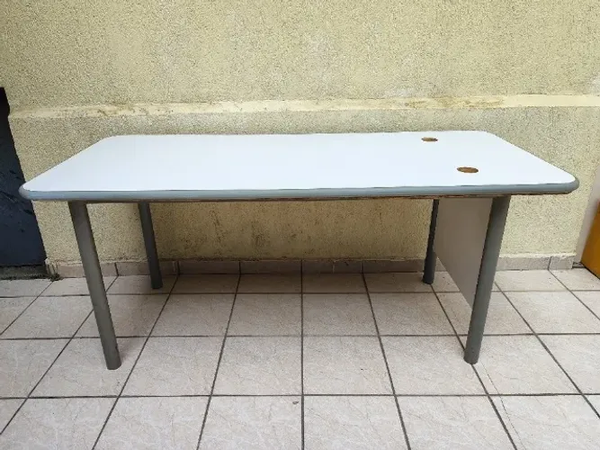 Mesa Retangular de Escritório Branca Grande Escriba - 1,7m