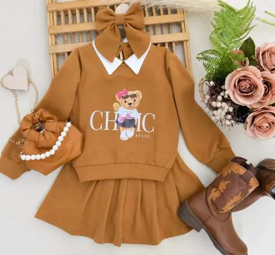 Conjunto infantil agasalho moletom urso Tam 10