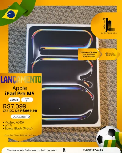 IPAD PRO M5, 256GB, TELA 11?, LACRADO, EXCLUSIVO!
