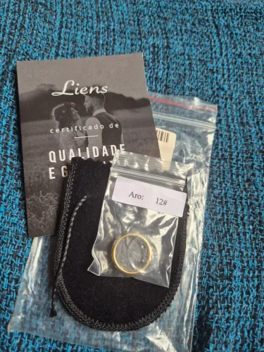 Aliança Liens banhada a ouro, 6mm, aro 12