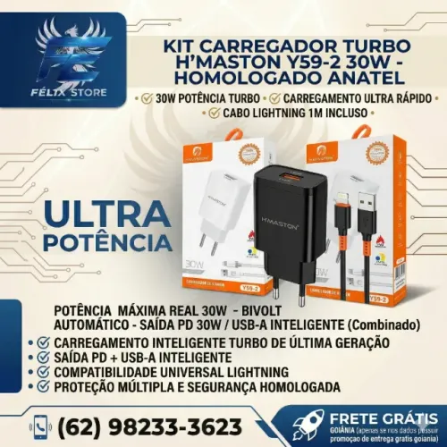Carregador Turbo iPhone 30W LACRADO ORIGINAL COM NOTA FISCAL PAGUE NA ENTREGA