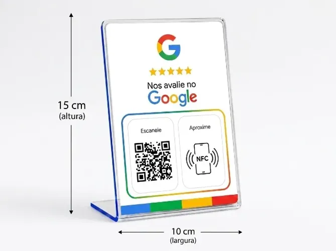 Tag Avaliações Google NFC + QR Code | Plaquinha, Chaveiro, Cartão Pix NFC