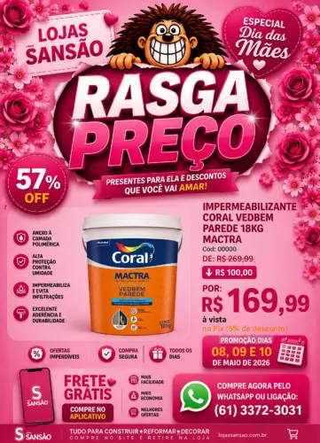IMPERMEABILIZANTE CORAL VEDBEM PAREDE 18 KG MACTRA