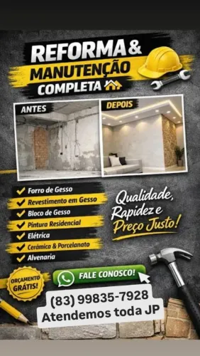 Gesseiro, pintor, eletricista etc