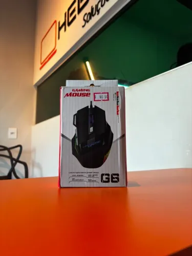 Mouse Gamer G6 RGB com LED - USB - Novo