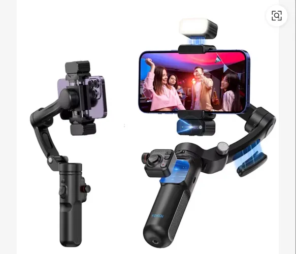 Gimbal 3 eixos + IA, luz e microfone