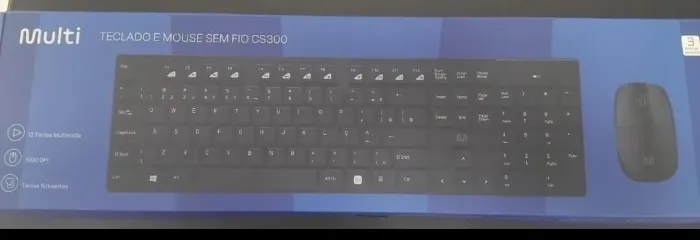 Teclado com mouse sem fio novo
