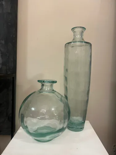 Par de vasos de vidro