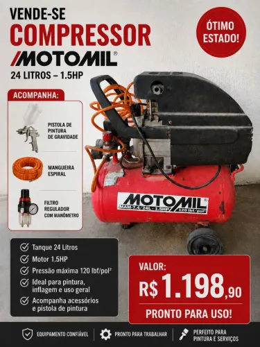 Compressor motomil 24 litros