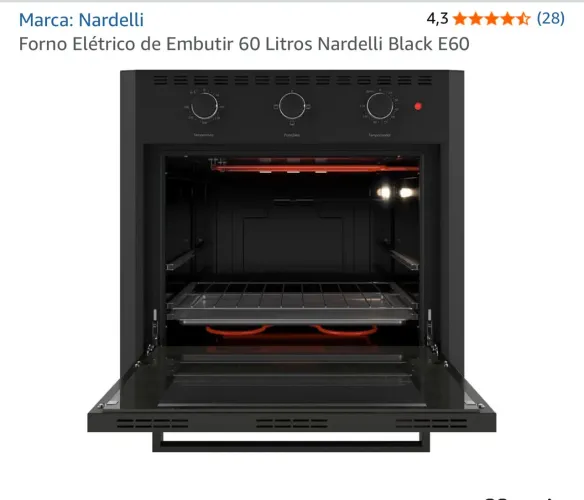 Forno elétrico de embutir (60 litros) vendo à vista ou parcelado (taxa da maquininha)