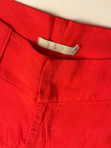 Calça Pantalona ISY Feminina Cintura Alta Vermelha - Tam. M