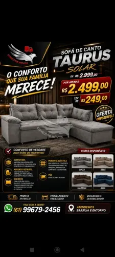 Sofá de canto retrátil Taurus