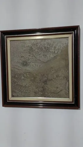 Quadro Abstrato Art Stone - Textura Dendrítica Emoldurado