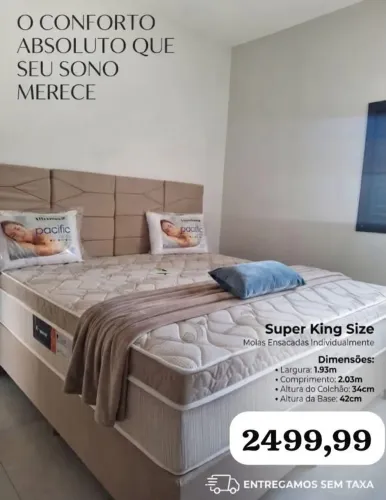 CAMA KING SIZE MOLAS ENSACADAS PRONTA ENTREGA