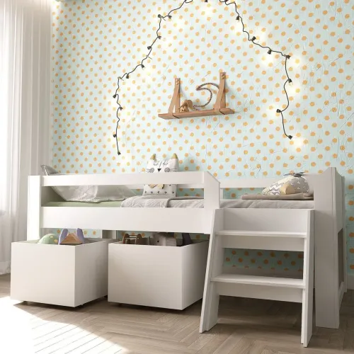 Cama Solteiro Infantil com escada e 2 baús