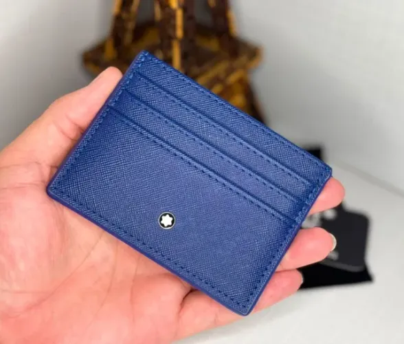 PORTA CARTÃO MASCULINO MONTBLANC COURO LEGITIMO SAFFIANO CLASSIC BLUE ROYAL PREMIUM 2026