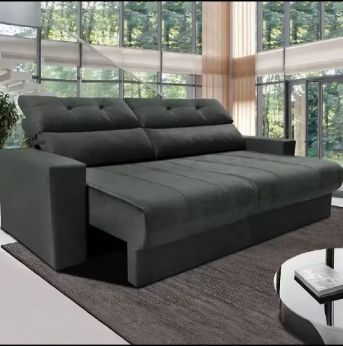 Sofá cama retrátil reclinavel 1,70m 3 lugares