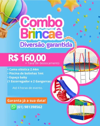 Aluguel Pula Pula + Piscina de Bolinhas + Espaço Baby 