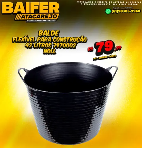 Balde Flexível Para Construção 42 Litros 7970002 Noll