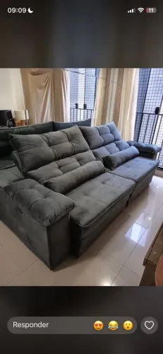 Sofá retrátil e reclinável 2,00 mts espuma d33 conforto e qualidade