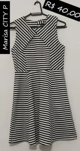 Vestido Evasê Listrado