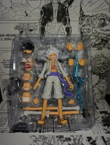 ARTICULADO | Figure Luffy Gear 5 One Piece Colecionavel Premium