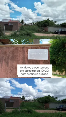 VENDO ou TROCO TERRENO EM CAJUPIRANGA 10x20