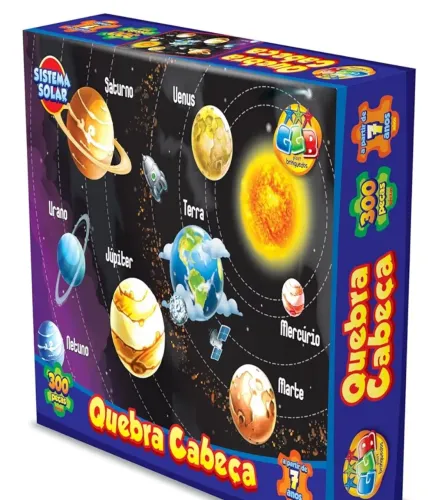 Quebra Cabeça Brinquedos Infantil Crianças Planetas 300 Pçs