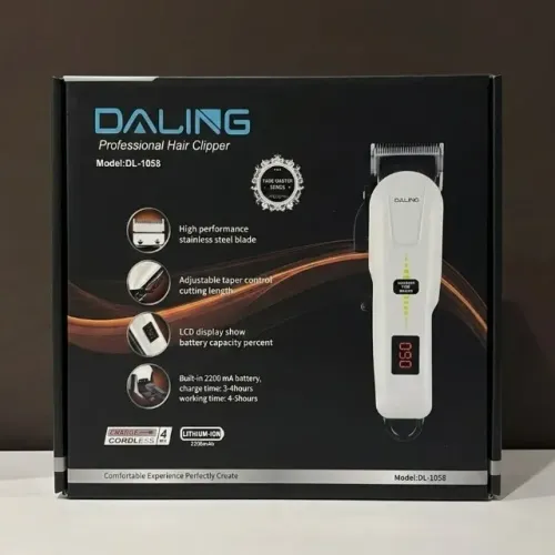 MAQUINA DE CORTAR CABELO PROFISSIONAL DALING RECARREGÁVEL COM TELA DIGITAL LCD
