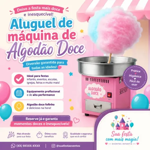Aluguel de máquina de algodão doce